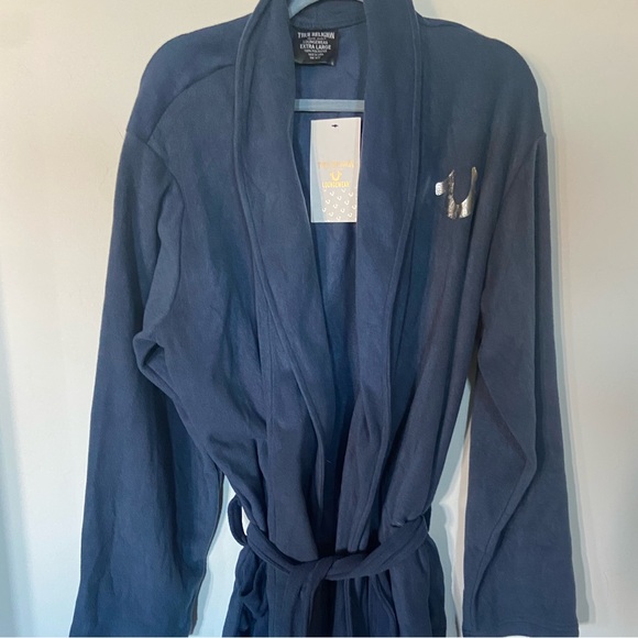 True Religion Other - NWT True Religion Men's Loungewear Fleece Robe Blue Horseshoe Size XL